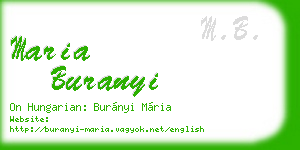 maria buranyi business card